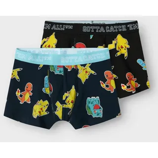 NAME IT Nkmasgar Pokemon 2p Boxer Noos Sky Nachtwäsche Set, Schwarz/Verpackung: 2 Stück Dunkel Saphir + schwarz, 134-140 EU