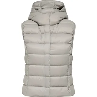 Steppweste ONLY "ONLRUBY QUILTED DOWN HOOD WAISTCOAT OTW", Damen, Gr. S, string, Steppware, Obermaterial: 100% Nylon, unifarben, normal, Westen Steppweste, Topseller