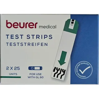 Teststreifen 50 Stück GL 60 Beurer (2x25) 12-26 BZ Stick Teste streifen Stix NEU
