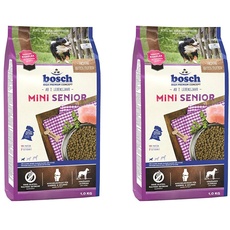 Bosch HPC Mini Senior | Hundetrockenfutter für ältere Hunde Kleiner Rassen (bis 15 kg) | 1 x 1 kg (Packung mit 2)