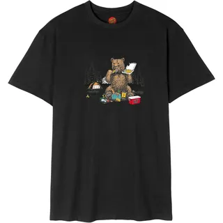 T-Shirt SANTA CRUZ "BRAUN PIZZA BEAR T-SHIRT", Herren, Gr. M, schwarz, Obermaterial: 100% Baumwolle, normal, Rundhals, Shirts T-Shirt
