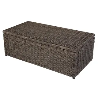 MCW Modulares Poly-Rattan Sofa rechteck Grau , Holz , 110x39x58 cm , Wohnzimmer, Wohnzimmertische, Couchtische