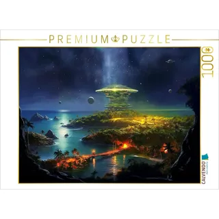 CALVENDO Puzzle Raumstation auf einem Planeten | 1000 Teile Lege-Größe 64 x 48 cm Foto-Puzzle für glückliche Stunden