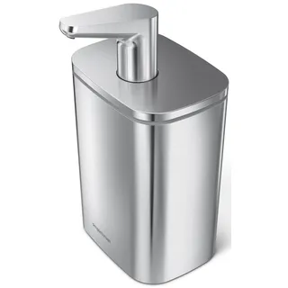 Simplehuman Puls-Seifenspender aus Gebürstetem Edelstahl in der Farbe Silber 473ml, Maße: 18cm x 9,9cm, KT1188