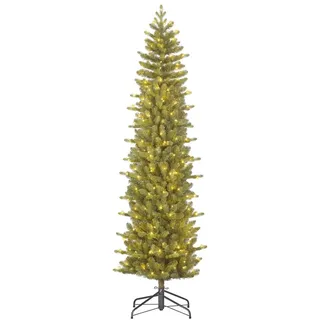 Black Box Trees Harma Schmaler Künstlicher Weihnachtsbaum mit LED-Lichtern - H215 x Ø66 cm - Grün