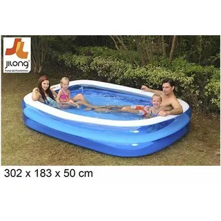 Schwimmbad Rechteckig Aufblasbar Oberirdischen Kinder Garten 302x183x50cm Dfh