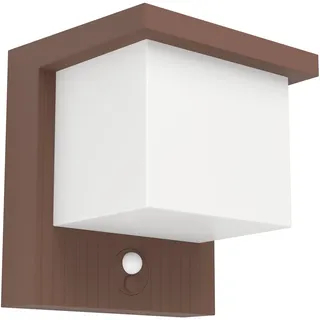 EGLO LED Solar-Wandleuchte Kunststoff 7 W mit Sensor rostbraun-weiß