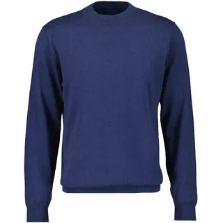 Rundhalspullover RAGMAN, Herren, Gr. 52, blau (marineblau), Strick, 95% Baumwolle 5% Kaschmir, hoch geschlossener Ausschnitt, Pullover Rundhalspullover