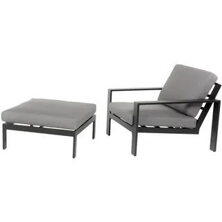 Home Deluxe Gartenlounge Aluminium Rio - Sitzgruppe:S - Schwarz