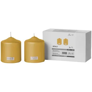 Fink CANDLE Stumpenkerze 10 cm 8 cm goldfarben