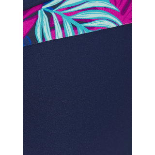 Bügel-Bikini-Top LASCANA "Exotic", Damen, Gr. 38, Cup D, blau (navy), Recycling-Polyamid, unifarben, Bikini-Oberteile Bügel-Bikini-Top, mit bedruckter Blende an den Cups