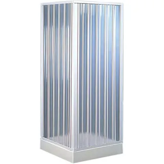 Forte: Nova Eck-Duschkabine aus PVC, Antikalk, reduzierbar, stoßfest und UV-beständig, Komplettset, 110 x 110 x 185 cm, Weiß