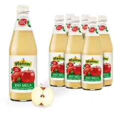 Pfanner 100% BIO Apfel (6 x 0,5 l) – Saft in Glasflasche – naturtrüber Apfelsaft im Vorratspack – ohne Zuckerzusatz