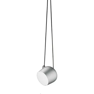 Flos Aim Small Sospensione Deckenleuchte LED aus Aluminium und Polycarbonat in der Farbe Anodized Silver 12Watt, Maße: 17cm x 17cm x 14,9cm, F0095054