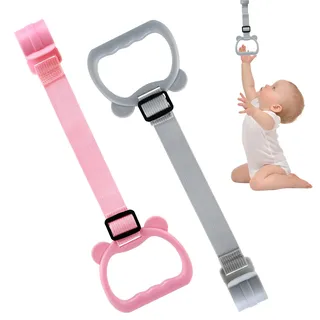 LEADSTAR Ringe für Kinderbetten, 2 Stück Ringe Baby Hand Ringe Griff Abnehmbarer Handringe für Baby Kleinkind für Beinübung Aufstehen Übung in Kinderbetten Reisebetten-Größe groß