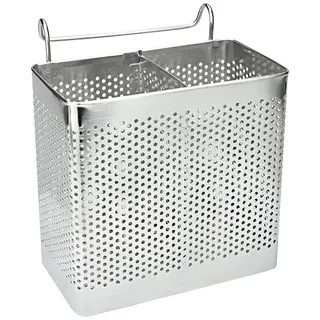 Bestevery Küchenutensilien Organizer, Küchenutensilienhalter, Edelstahl | Besteck Caddy, Küchenbesteck Abtropffläche, Besteckbehälter, mit 2 Fächer, für Essstäbchen Gabel Löffel