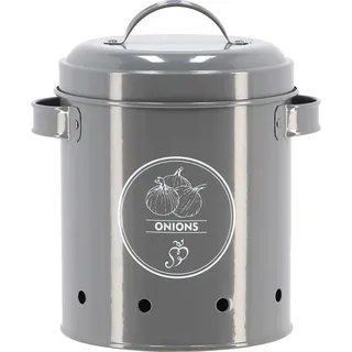 Esschert Design Vorratsdose für Zwiebeln Anthrazit aus Metall