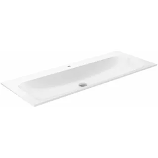 KEUCO X-LINE Einbauwaschtisch aus Keramik, 1208x17x494mm, mit 1 Hahnloch, weiß, 33180311201
