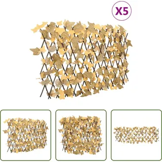 The Living Store Rankgitter mit Künstlichen Ahornblättern 5 Stk. Orange 180x60cm - Orange