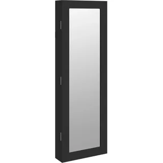Schmuckschrank mit Spiegel Wandmontage Schwarz 30x8,5x90 cm - Schwarz