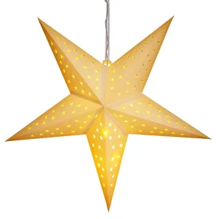 CASARIA® LED Weihnachtsstern Beleuchtet 60 cm Batterie Fenster Innen Weihnachtsdeko Weihnachten Fensterdeko Leuchtstern Dekostern Papierstern Weiß - Weiß