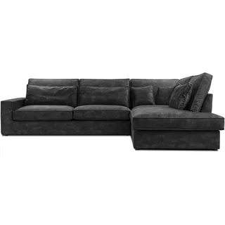 FEDVE Sofa Big Sofa Ecksofa Monica mini L- Form Funktionssofa Wohnlandschaft Design Couch Rechts - Dunkelgrau