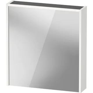 Duravit D-Code Spiegelschrank, Steckdose Typ J (CH, LI), eine Tür mit Anschlag rechts, LED-Lichtfeld oben, 651x700mm, 5 W, DC7105R18182000, Farbe: Weiß Matt
