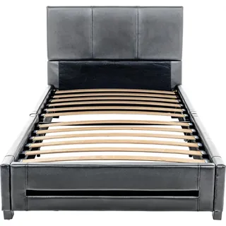 HOME DELUXE - LED Bett Asteroid - Dunkelgrau, 90 x 200 cm - Inkl. Lattenrost I Polsterbett Design Bett inkl. Beleuchtung - Dunkelgrau