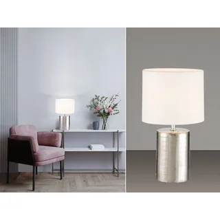 FISCHER & HONSEL Tischleuchte PRATA DH 20x35 cm silber Tischlampe - Silber