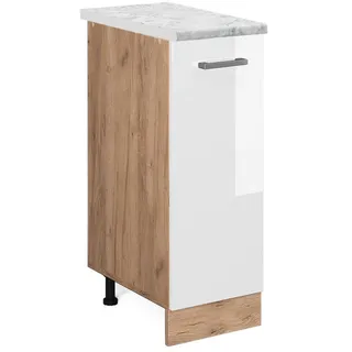 Vicco Apothekerschrank R-Line 30 x 81,6 x 60 cm Weiß Hochglanz