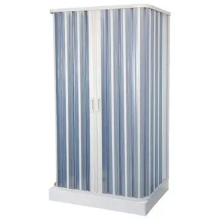 Negrari S3S80 Duschkabine Verstellbar 68-80x80x68-80 H184 cm Weiß PVC Faltenbalg