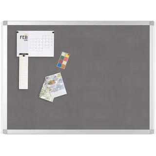 BoardsPlus - Pinnwand - 60 x 45 cm - Grauem Filztafel mit Aluminiumrahmen