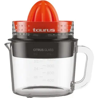 Zitruspresse 30W 2 Kegel Behälter 1l Glas Orange - Taurus - Schwarz, Rot