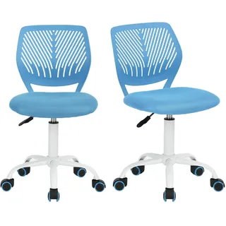 FurnitureR Farbenfroher Schreibtischstuhl, moderner und Verstellbarer Computersitz, Arbeitsstuhl, drehbar ohne Armlehne, Arbeitszimmer für Kinder, Büro, Zuhause, Blau