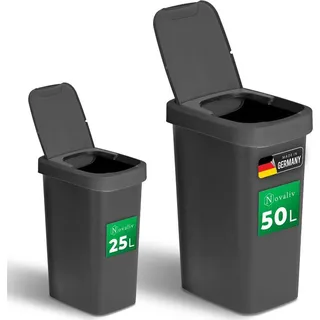 Novaliv Mülleimer 25 l Grau