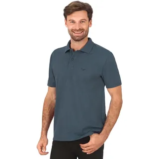 TRIGEMA Poloshirt TRIGEMA "TRIGEMA Poloshirt DELUXE Piqué", Herren, Gr. 3XL, blau (jeans, melange), 100% Baumwolle, Basic, Shirts