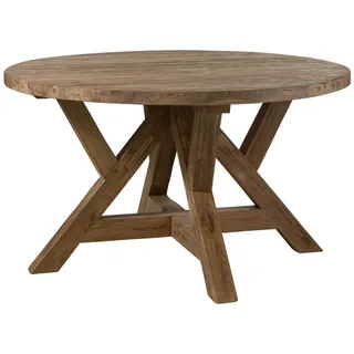 MASSIVMOEBEL24.DE Esstisch rund Teak 160x160x78 natur unbehandelt BASSANO #182