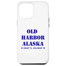 Hülle für iPhone 14 Plus Old Harbor Alaska Koordinaten Souvenir