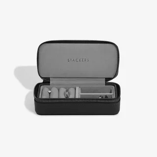 Stackers Herren-Schmuckkästchen, mit Reißverschluss, Größe M, Schwarz