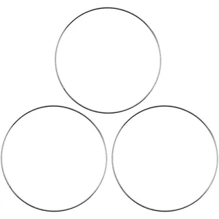 Ideen mit Herz Metallringe zum Basteln | 3 Stück | 3mm stark | Ø 20cm | Drahtringe aus Eisen | Ideal für Traumfänger, Makramee, Trockenblumen, Wanddeko (silber)