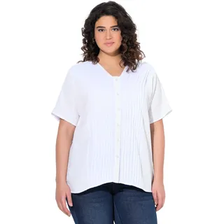 Ulla Popken Damen große Größen Übergrößen Plus Size Musselin Bluse mit Biesen