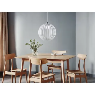 Kugel Pendelleuchte Ø 40cm Acryllamellen, Esstischlampen Wohnzimmer Couchtisch - Silber