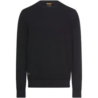 Strickpullover CAMEL ACTIVE, Herren, Gr. M, schwarz navy, Strick, Obermaterial: 100% Baumwolle, unifarben, normal hüftbedeckend, Rundhals, Bündchen, Pullover Strickpullover, unifarben und aus reiner Baumwolle
