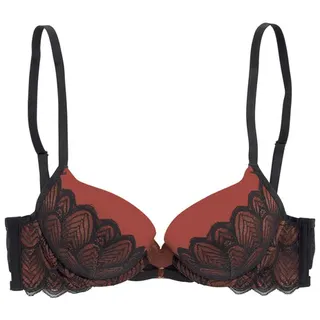 LASCANA Push-up-BH Damen schwarz-kupfer Gr.70C