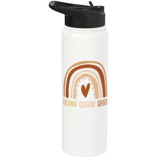 Brown Sugar Babe Proud Black Women Boho Rainbow Stainless Steel Insulated Water Bottle