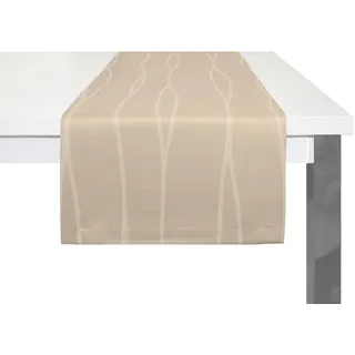 Tischläufer WIRTH "LANGWASSER" Gr. 1, grau (taupe), B:40cm L:150cm, Kunstfaser, Tischdecken, Tischläufer