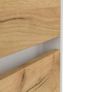 Posseik Sideboard Industrial Q 3 Schubladen 3 Türen 180 cm Weiß Eiche Front