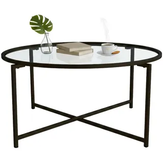 Dmora Couchtisch Cursa, 83x82x40 cm, Schwarz Rechteckig