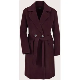 Langmantel MADELEINE "Doubleface-Mantel Eleganter Zweireiher mit Reverskragen", Damen, Gr. 42, rot (portwein), Obermaterial: 72% Wolle mw. 15% Polyester PES. 10% Kaschmir WS. 3% sonstige Fasern AF., Modern, Mäntel Langmantel, Doubelface