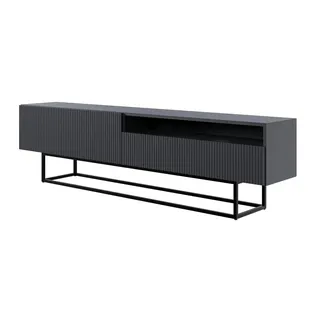 Selsey Veldio TV-Lowboard 175 cm Schwarz Metall/MDF